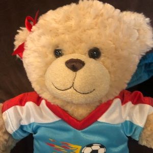 Build A Bear Soccer Player Teddy Bear Uniform Stuffed Animal Plush Toy 21” Cleat